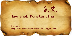 Havranek Konstantina névjegykártya
